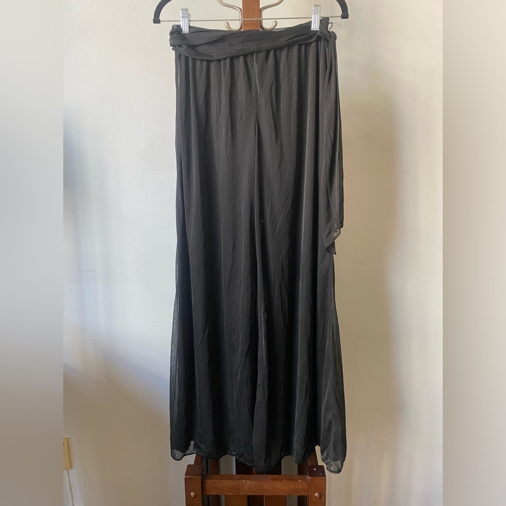 Black Wide Leg Sheer Pants with black liner Size M